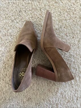 Vince Camuto Brown Suede Block Heel Loafers